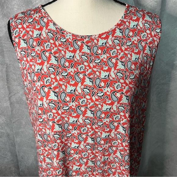 J Jill Red Paisley Floral Print Sleeveless High Low Tank - LP - Picture 3 of 10